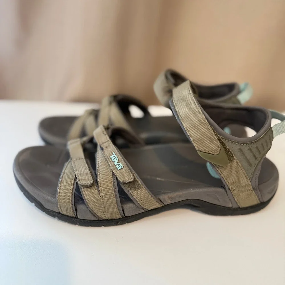 Teva Tirra Womens Olive Green Multi Strap Hiking Water Sandals Shoes